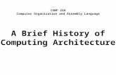 COMP 268 Computer Organization and Assembly Language A Brief History of Computing Architecture.