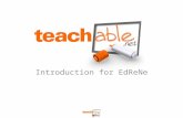 Introduction for EdReNe. In the UK, there is no current central government initiative to help teachers share digital resources Teachable.net was started.