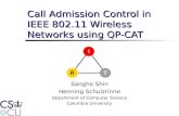 Call Admission Control in IEEE 802.11 Wireless Networks using QP-CAT Sangho Shin Henning Schulzrinne Department of Computer Science Columbia University.