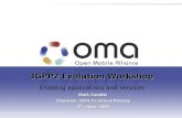 3GPP2 Evolution Workshop Enabling applications and services Mark Cataldo Chairman, OMA Technical Plenary 27 th June, 2005.