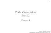1 Code Generation Part II Chapter 9 COP5621 Compiler Construction Copyright Robert van Engelen, Florida State University, 2005.