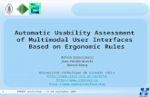 1EMODE workshop – 27-28 September 2007 Automatic Usability Assessment of Multimodal User Interfaces Based on Ergonomic Rules Adrian Stanciulescu Jean Vanderdonckt.