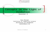 Concepts in the Light of Evolution Session 2 Reza Maleeh Institute of Cognitive Science University of Osnabrück smaleeh@uos.de University of Osnabrueck1.