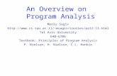 An Overview on Program Analysis Mooly Sagiv msagiv/courses/pa12-13.html Tel Aviv University 640-6706 Textbook: Principles of Program.