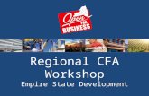 Regional CFA Workshop Empire State Development. ESD Programs  Empire State Development Grant Funds ($174 Million)  Regional Council Capital Fund ($150.