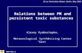 1 Relations between PM and persistent toxic substances Alexey Ryaboshapko, Meteorological Synthesizing Center “East” EG on Particulate Matter, Berlin,