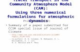 Tracer Transport in the Community Atmosphere Model (CAM): Using three numerical formulations for atmospheric dynamics Summary of a paper submitted for.