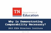 Why is Demonstrating Comparability Necessary? 2015 ESEA Directors Institute August 27, 2015.