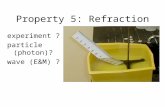 Property 5: Refraction experiment ? particle (photon)? wave (E&M) ?
