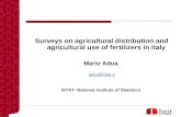 Surveys on agricultural distribution and agricultural use of fertilizers in Italy Mario Adua adua@istat.it ISTAT- National Institute of Statistics.