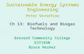 Sustainable Energy Systems Engineering Peter Gevorkian Ch 13: Biofuels and Biogas Technology Brevard Community College EST1830 Bruce Hesher.