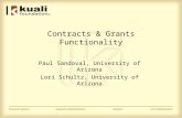 Contracts & Grants Functionality Paul Sandoval, University of Arizona Lori Schultz, University of Arizona.
