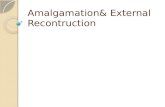 Amalgamation& External Recontruction. Meaning of Amalgamation When two or more existing companies go into liquidation and a new company is formed to take.
