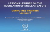 IAEA International Atomic Energy Agency Presentation held at the Workshop on Lessons Learned from IRRS Missions Moscow, Russian Federation 9-11 December.