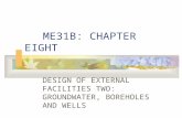 ME31B: CHAPTER EIGHT DESIGN OF EXTERNAL FACILITIES TWO: GROUNDWATER, BOREHOLES AND WELLS.