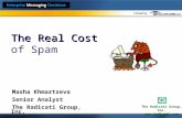 The Radicati Group, Inc.  The Real Cost The Real Cost of Spam Masha Khmartseva Senior Analyst The Radicati Group, Inc.