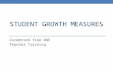 STUDENT GROWTH MEASURES Condensed from ODE Teacher Training.