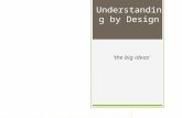 ‘the big ideas’ Understanding by Design. Goals  Gain an understanding of the UbD framework  Essential Questions  Knowledge  Skills  Make connections.