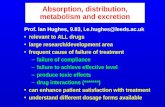 Absorption, distribution, metabolism and excretion Prof. Ian Hughes, 9.83, i.e.hughes@leeds.ac.uk relevant to ALL drugs large research/development area.