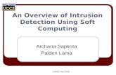 An Overview of Intrusion Detection Using Soft Computing Archana Sapkota Palden Lama CS591 Fall 2009.