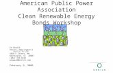 1 American Public Power Association Clean Renewable Energy Bonds Workshop Ed Oswald Orrick, Herrington & Sutcliffe LLP 3050 K Street, NW Washington, DC.