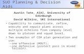SUO Planning & Decision Aids Austin Tate, AIAI, University of Edinburgh David Wilkins, SRI International Capability to communicate, refine, execute and.