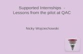 Supported Internships - Lessons from the pilot at QAC Nicky Wojciechowski.