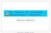 Aditya Akella (aditya@cs.cmu.edu) Hot Topics in Internet Measurement Research Aditya Akella.