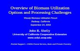Overview of Biomass Utilization Options and Processing Challenges John R. Shelly University of California Cooperative Extension  Woody.