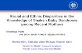 Racial and Ethnic Disparities in the Knowledge of Shaken Baby Syndrome among Recent Mothers Findings from the 2004-2008 Rhode Island PRAMS Hanna Kim, Samara.