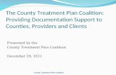 The County Treatment Plan Coalition: Providing Documentation Support to Counties, Providers and Clients Presented by the County Treatment Plan Coalition.