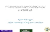 Witness Bunch Experimental Studies at CESR-TA Robert Holtzapple Alfred University/Cal Poly San Luis Obispo.