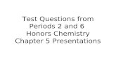 Test Questions from Periods 2 and 6 Honors Chemistry Chapter 5 Presentations.