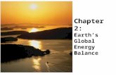 Chapter 2: Earth’s Global Energy Balance. Solar Energy – 1 second=10 days – 1 minute=2 years Wavelengths – Distance separating one wave crest from the.