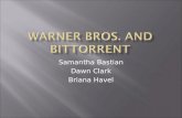 Samantha Bastian Dawn Clark Briana Havel.  Warner Bros.  In 2005 they reorganized the home entertainment groups such as Warner Bros. technical operations.
