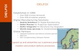 DELFOI Established in 1990 Over 600 licenses delivered Over 400 simulation projects Digital Manufacturing Solutions Delmia Solutions for Digital Manufacturing.