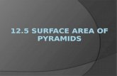 Find lateral areas of regular pyramids. Find surface areas of regular pyramids.