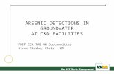 ARSENIC DETECTIONS IN GROUNDWATER AT C&D FACILITIES FDEP CCA TAG GW Subcommittee Steve Clarke, Chair - WM.