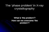 The ‘phase problem’ in X-ray crystallography What is ‘the problem’? How can we overcome ‘the problem’?
