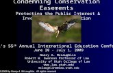 Condemning Conservation Easements Protecting the Public Interest & Investment in Conservation Nancy A. McLaughlin Robert W. Swenson Professor of Law University.