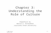 © 2008 Pearson Prentice Hall 3-1 Chapter 3: Understanding the Role of Culture PowerPoint by Hettie A. Richardson Louisiana State University.
