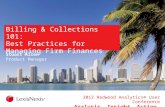 2012 Redwood Analytics® User Conference Analysis. Insight. Action. Billing & Collections 101: Best Practices for Managing Firm Finances Stuart Allen Product.