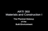 ARTI 350 Materials and Construction I The Physical Makeup of the Built Environment.