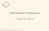 Implementation of Database Systems, Jarek Gryz1 Distributed Databases Chapter 21, Part B.