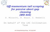 Off-momentum tail scraping for passive abort gap cleaning (MD 444) D. Mirarchi, R. Bruce, S. Redaelli On behalf of the LHC Collimation Team LHC Study Working.