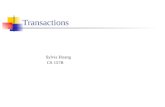 Transactions Sylvia Huang CS 157B. Transaction A transaction is a unit of program execution that accesses and possibly updates various data items. A transaction.