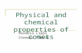 Physical and chemical properties of comets Manuela Lippi Chemeda Tadese.