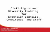 Civil Rights and Diversity Training for Extension Councils, Committees, and Staff.