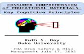 CONSUMER COMPREHENSION of EDUCATIONAL MATERIALS: Key Cognitive Principles  Ruth S. Day Duke University FDA Drug Safety & Risk Management July 17, 2002.