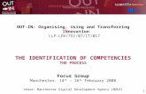 1 OUT-IN: Organising, Using and Transferring INnovation LLP-LDV/TOI/07/IT/017 THE IDENTIFICATION OF COMPETENCIES THE PROCESS Focus Group Manchester, 14.